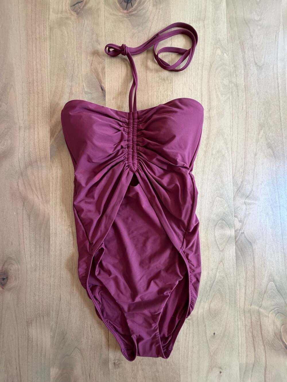 Zimmermann Soleil Solids Luma One Piece Swimsuit Size 6 Berry Wine New